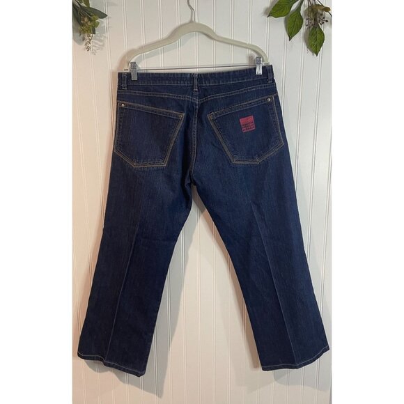 Marithe Francois Girbaud Blue Dark Wash Denim Jeans With Red Stitch Accents 36 - Picture 2 of 15